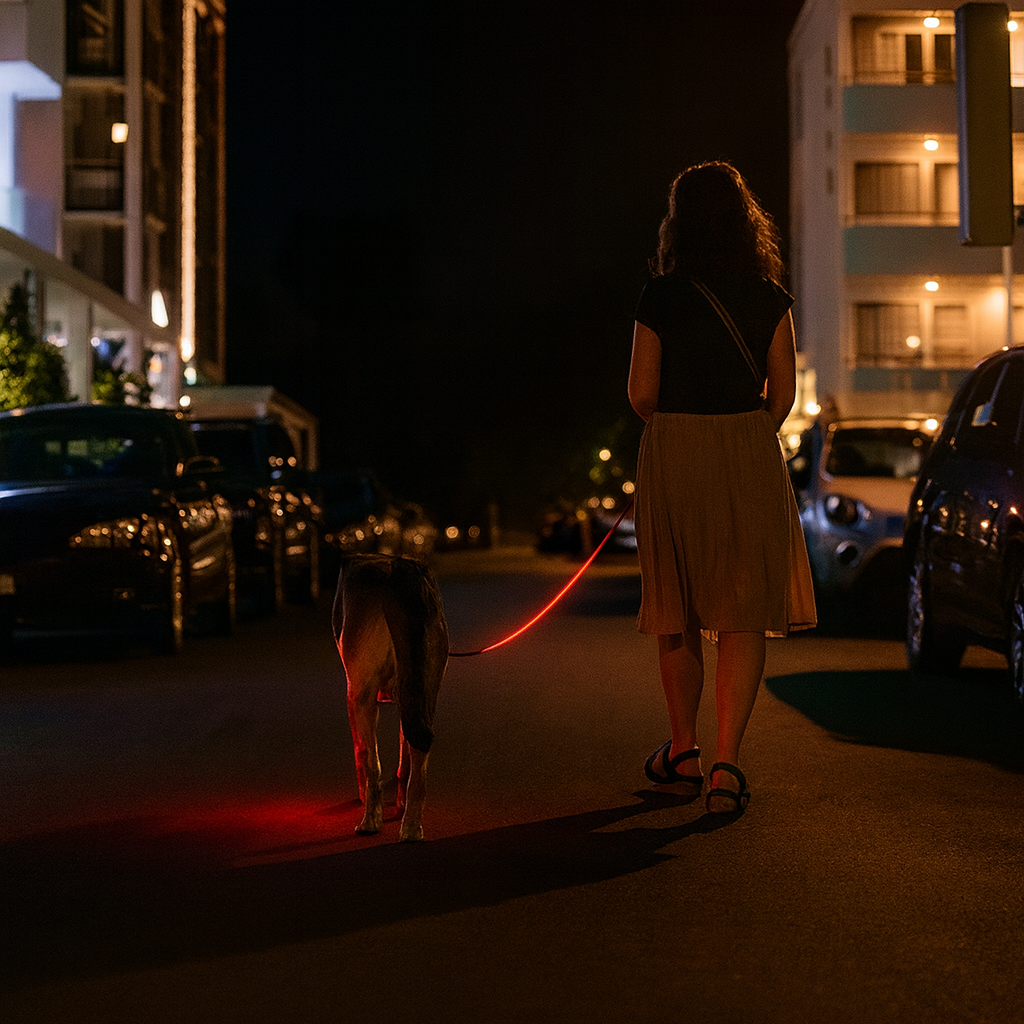 🐾🐶 Correa LED recargable para mascotas – 🔴 Rojo, 🔵 Azul, 🟢 Verde – Seguridad nocturna 🐶🐾